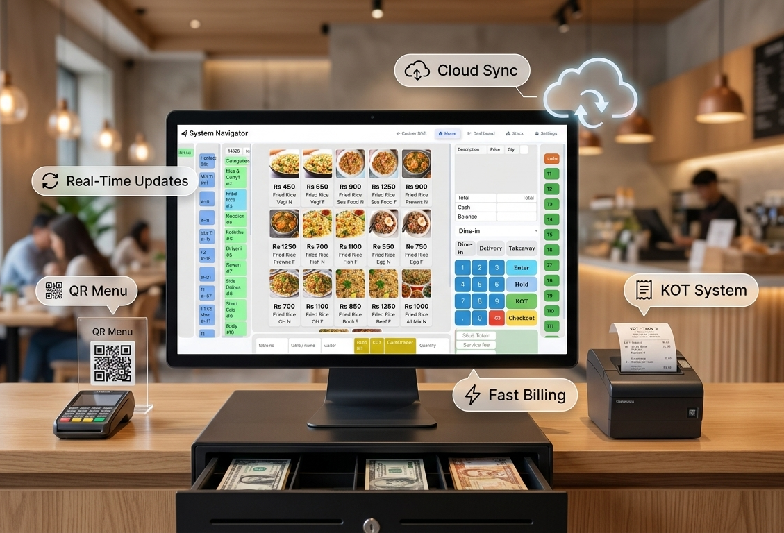 POS KOT system for restaurants cloud-based