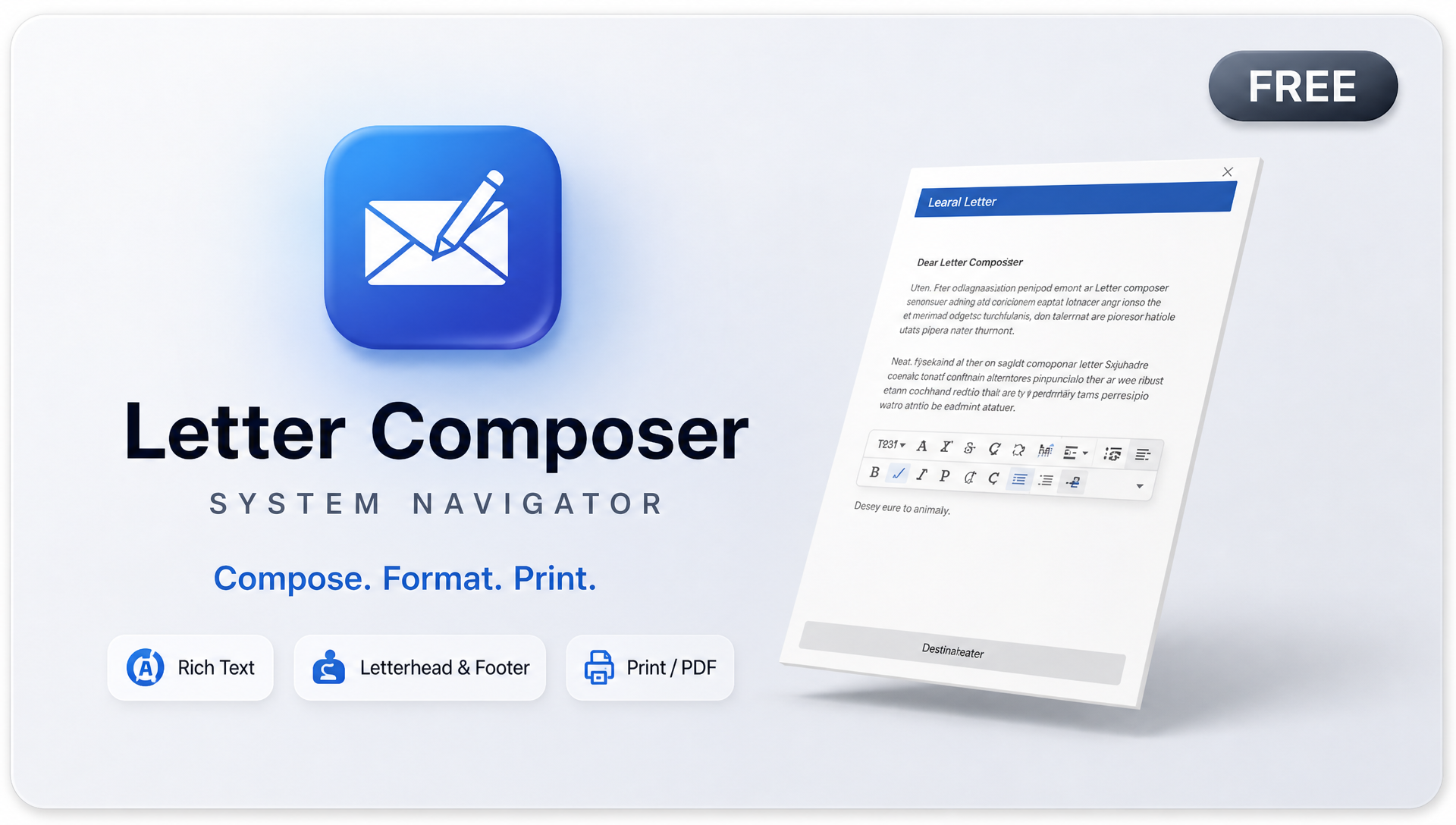 Letter Composer for Professional letter formatting and printing
